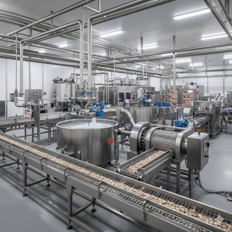 Food processing plant and industrial equipment
